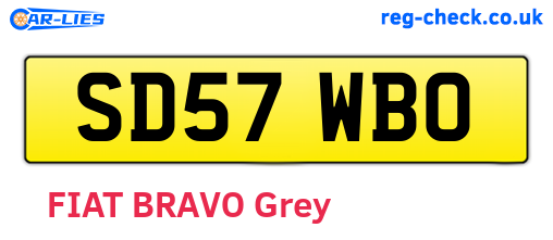 SD57WBO are the vehicle registration plates.