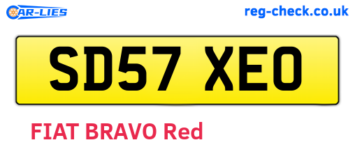 SD57XEO are the vehicle registration plates.