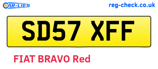 SD57XFF are the vehicle registration plates.