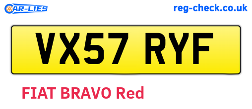 VX57RYF are the vehicle registration plates.