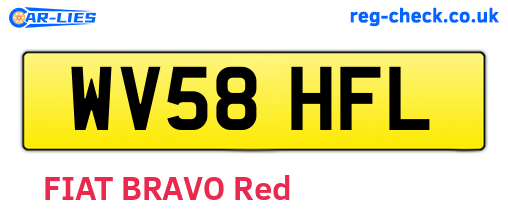WV58HFL are the vehicle registration plates.