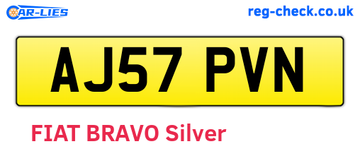 AJ57PVN are the vehicle registration plates.