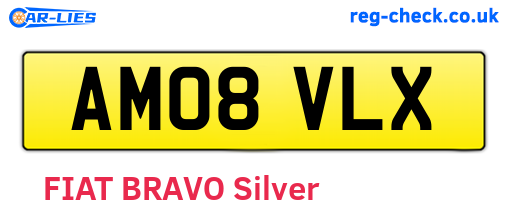 AM08VLX are the vehicle registration plates.