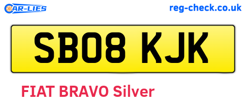 SB08KJK are the vehicle registration plates.