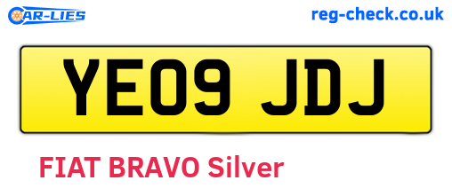 YE09JDJ are the vehicle registration plates.