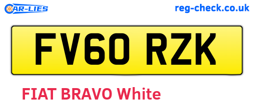 FV60RZK are the vehicle registration plates.