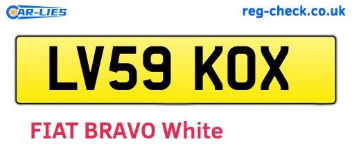 LV59KOX are the vehicle registration plates.