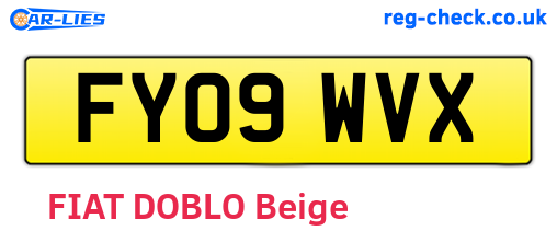 FY09WVX are the vehicle registration plates.