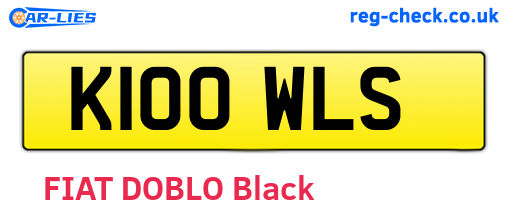 K100WLS are the vehicle registration plates.