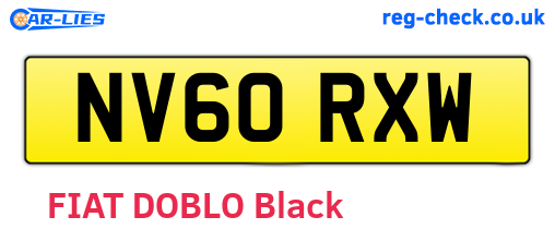 NV60RXW are the vehicle registration plates.