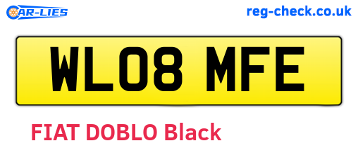 WL08MFE are the vehicle registration plates.
