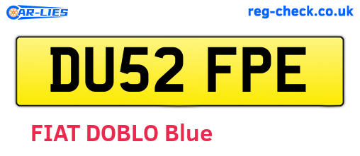 DU52FPE are the vehicle registration plates.
