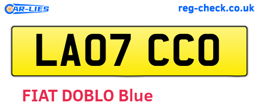 LA07CCO are the vehicle registration plates.