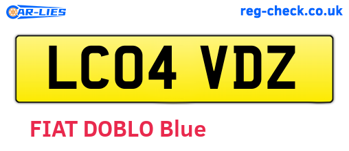LC04VDZ are the vehicle registration plates.