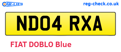 ND04RXA are the vehicle registration plates.
