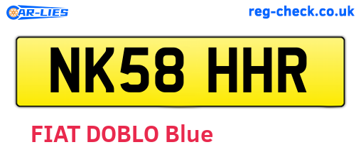 NK58HHR are the vehicle registration plates.