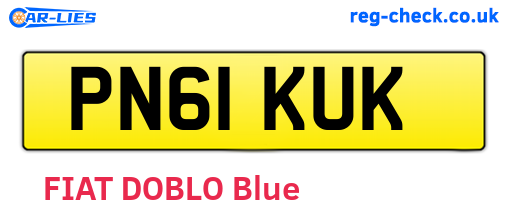 PN61KUK are the vehicle registration plates.