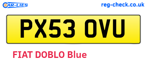PX53OVU are the vehicle registration plates.