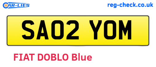SA02YOM are the vehicle registration plates.