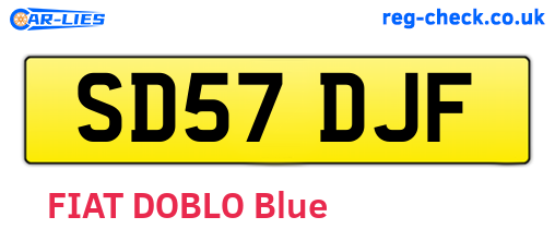 SD57DJF are the vehicle registration plates.