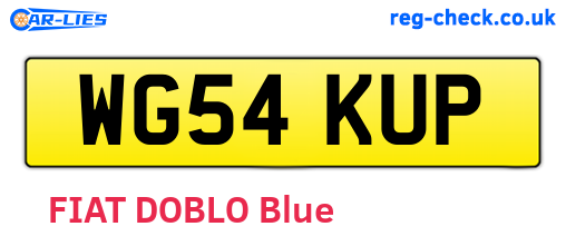 WG54KUP are the vehicle registration plates.