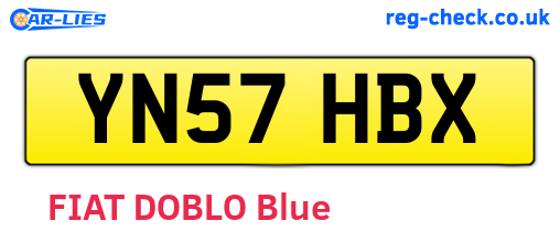 YN57HBX are the vehicle registration plates.
