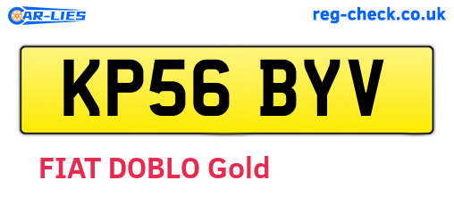 KP56BYV are the vehicle registration plates.
