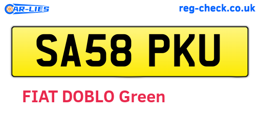 SA58PKU are the vehicle registration plates.