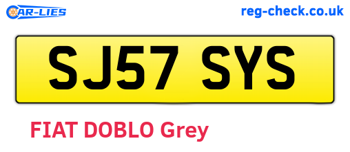 SJ57SYS are the vehicle registration plates.