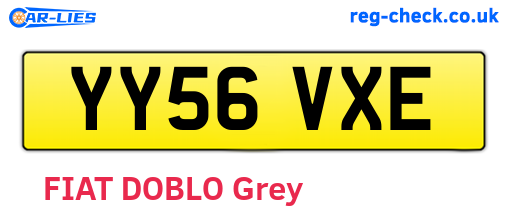 YY56VXE are the vehicle registration plates.