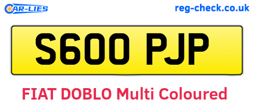 S600PJP are the vehicle registration plates.