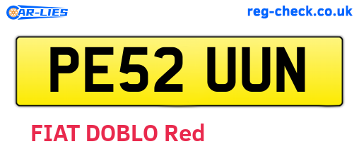 PE52UUN are the vehicle registration plates.