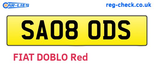 SA08ODS are the vehicle registration plates.