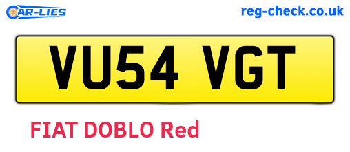 VU54VGT are the vehicle registration plates.
