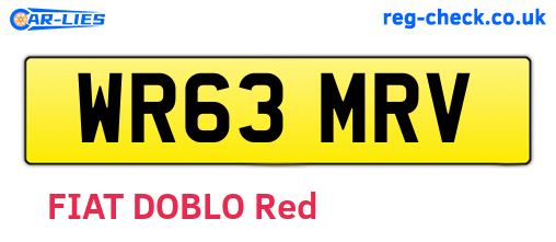 WR63MRV are the vehicle registration plates.