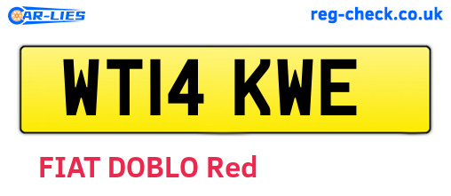 WT14KWE are the vehicle registration plates.