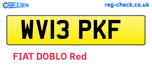 WV13PKF are the vehicle registration plates.