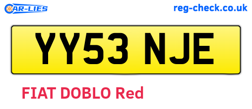 YY53NJE are the vehicle registration plates.