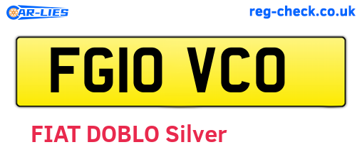 FG10VCO are the vehicle registration plates.