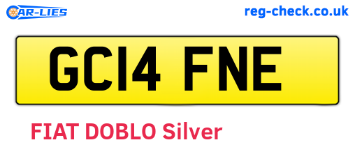 GC14FNE are the vehicle registration plates.
