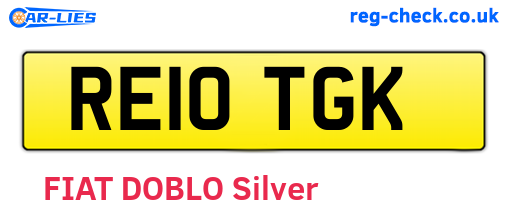 RE10TGK are the vehicle registration plates.