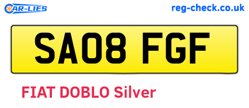 SA08FGF are the vehicle registration plates.