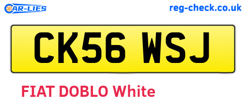 CK56WSJ are the vehicle registration plates.