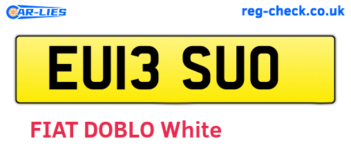 EU13SUO are the vehicle registration plates.