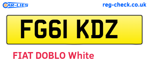 FG61KDZ are the vehicle registration plates.
