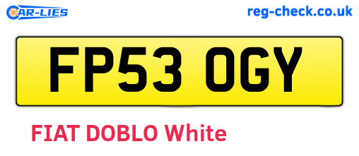 FP53OGY are the vehicle registration plates.