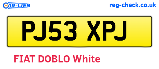 PJ53XPJ are the vehicle registration plates.