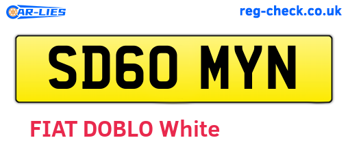 SD60MYN are the vehicle registration plates.
