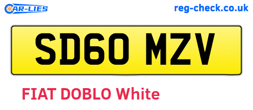 SD60MZV are the vehicle registration plates.