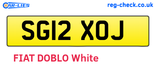 SG12XOJ are the vehicle registration plates.